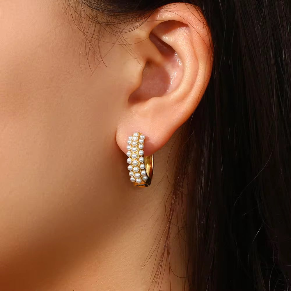 Pearl Whisper Hoop Earrings