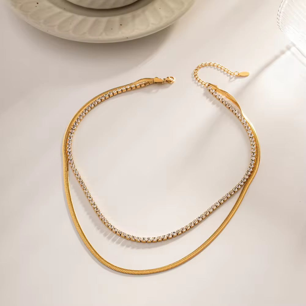 Sleek Spark Duo Necklace