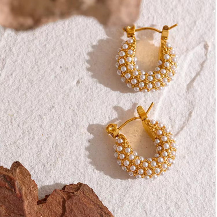 Lustre Pearl Hoop Earrings