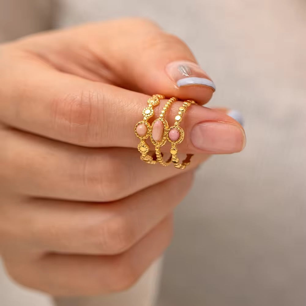 Triple layered Blush Ring