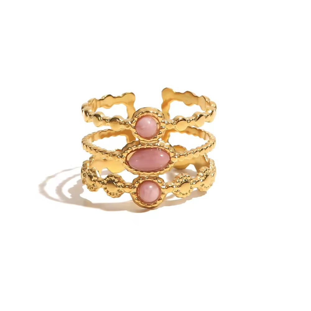 Triple layered Blush Ring