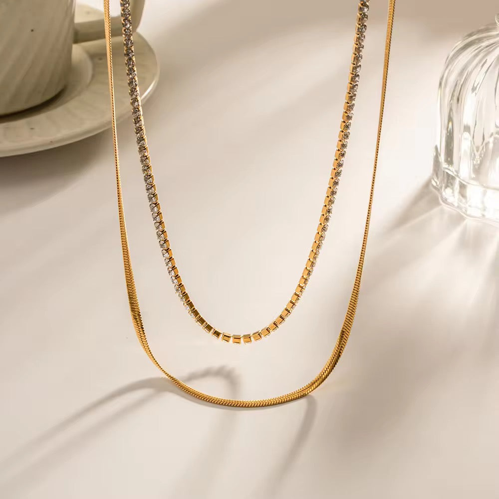 Sleek Spark Duo Necklace