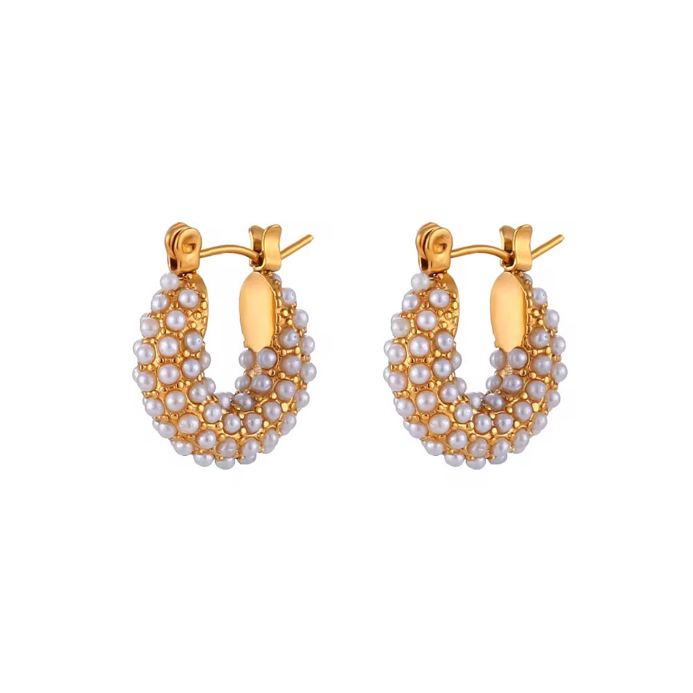 Lustre Pearl Hoop Earrings