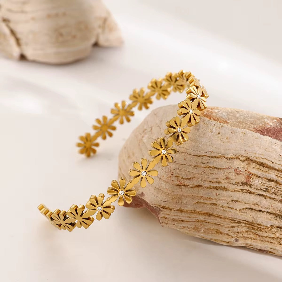 Celeste Floral Bangle Bracelet