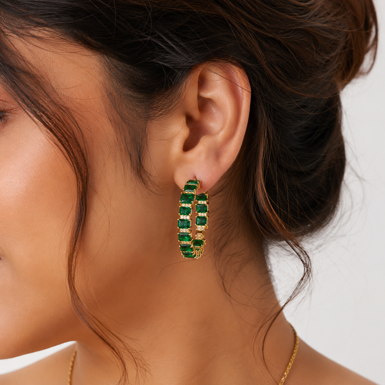 Emerald Royale Hoop Earrings