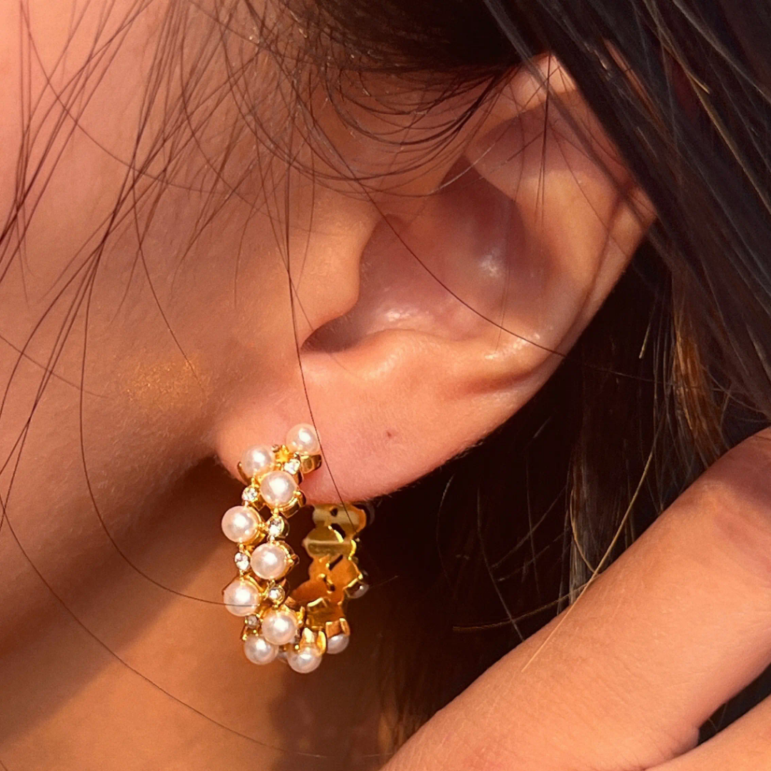 Timeless Pearl Hoops