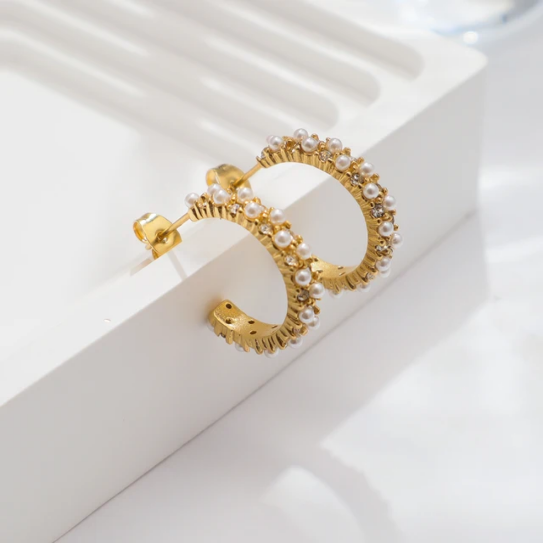 Ethereal Pearl Hoops