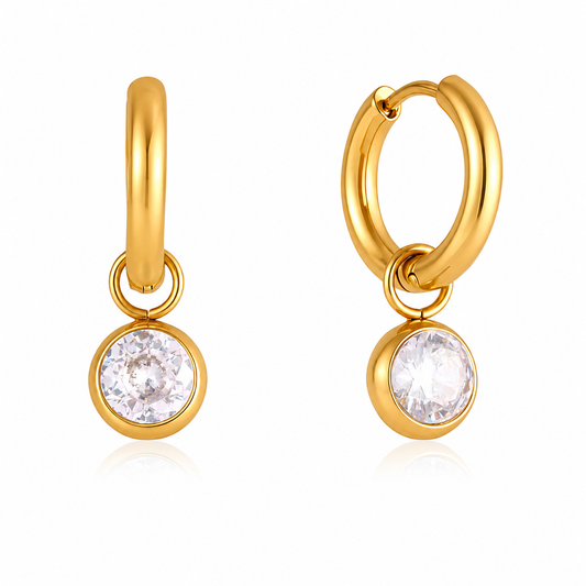 White Evara Hoops Earrings