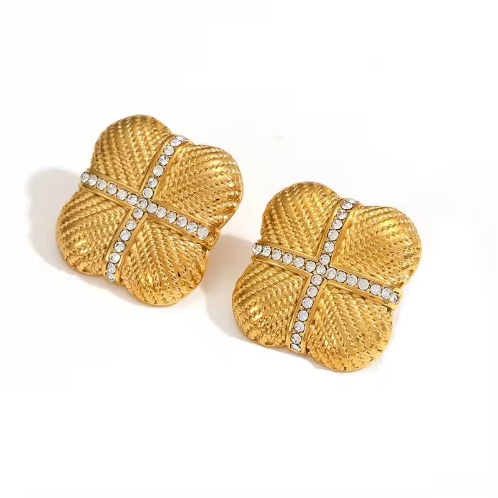 Lustre Square Stud Earrings