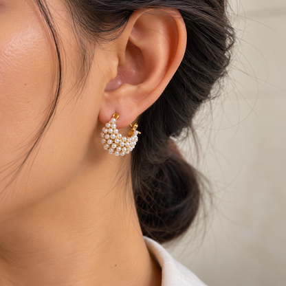 Pearl Edit hoop Earrings