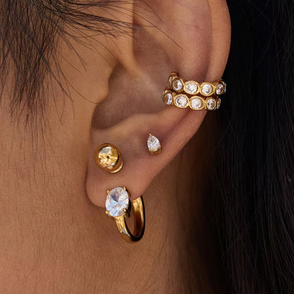 White zirconia class Ear Cuff