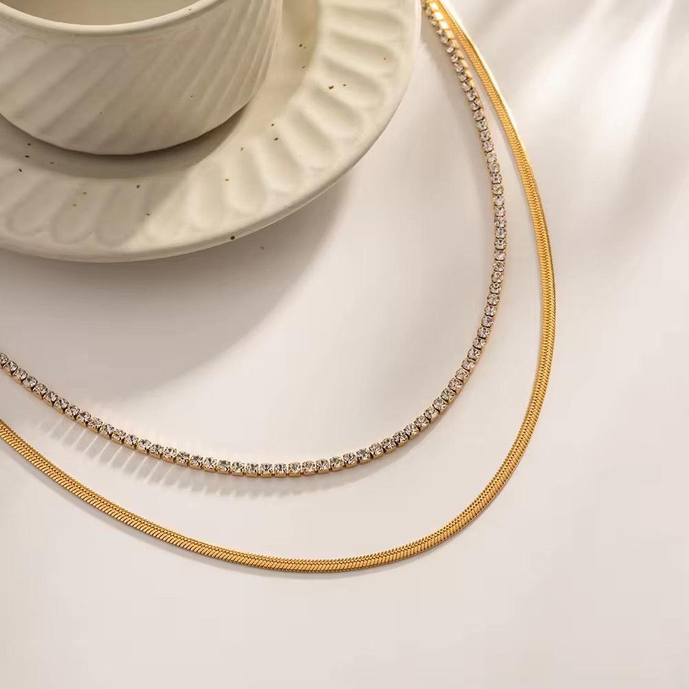 Sleek Spark Duo Necklace