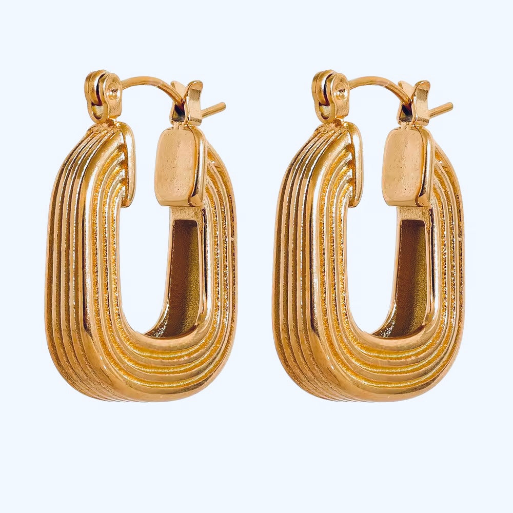 Sleek Frame Hoop Earrings