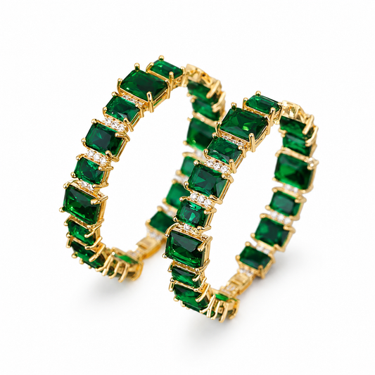 Emerald Royale Hoop Earrings
