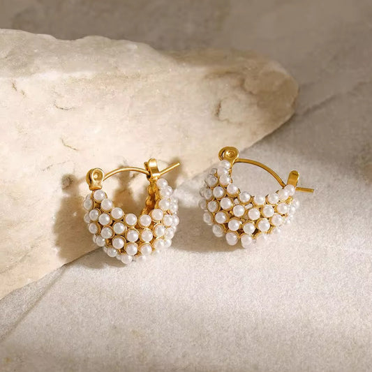 Pearl Edit hoop Earrings
