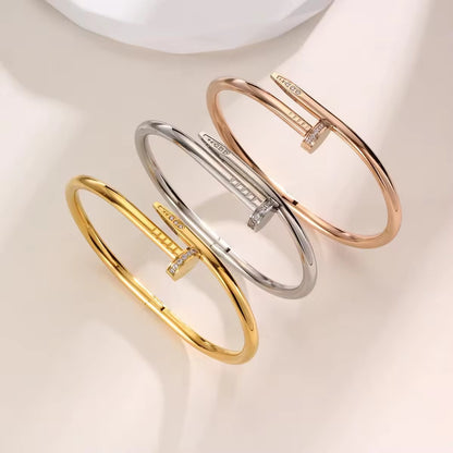 Nail crystal studded Bangle Bracelet