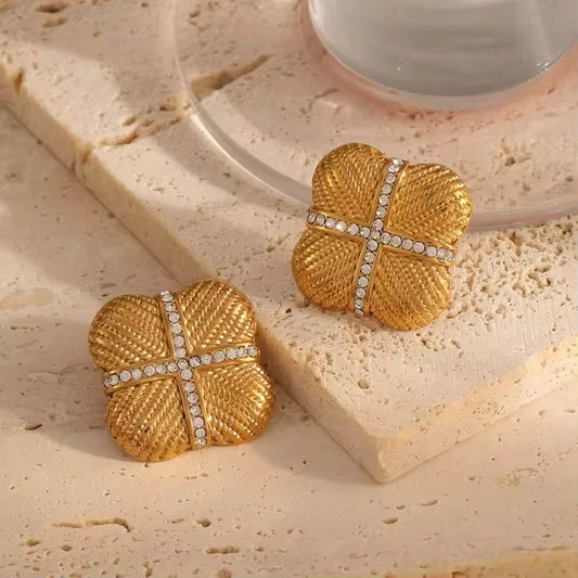 Lustre Square Stud Earrings