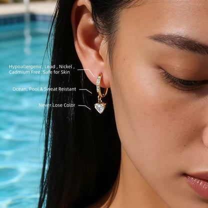 Amora Heart Hoop Earrings