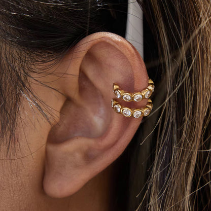 White zirconia class Ear Cuff