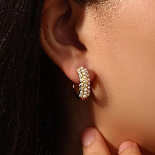 Forever Pearl Hoop Earrings