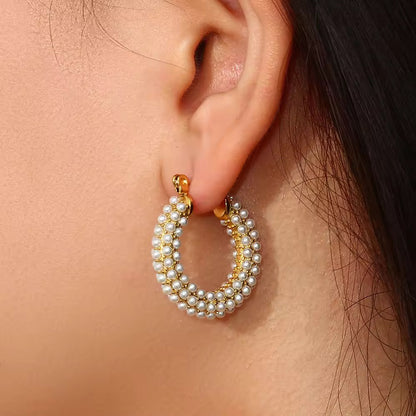 Timeless Pearl Glow Hoop Earrings
