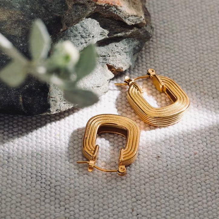 Sleek Frame Hoop Earrings