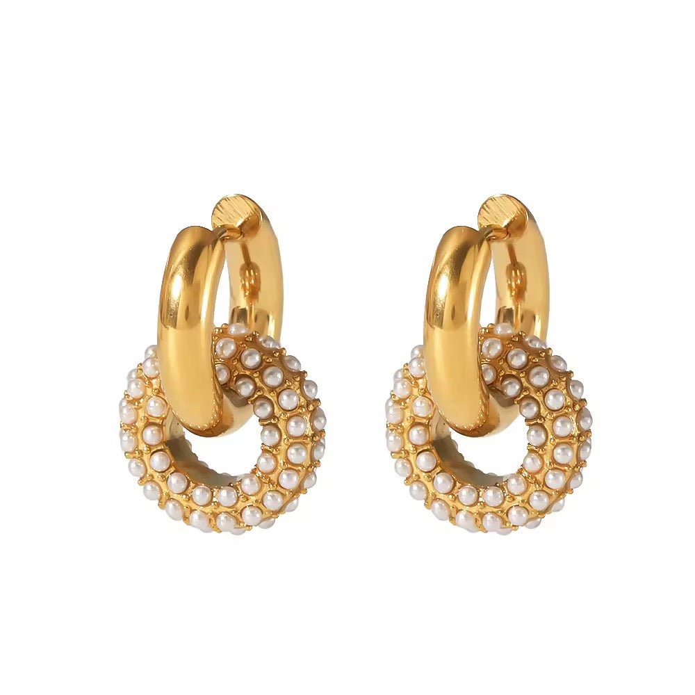 Infinity Glow Pearl Hoop Earrings