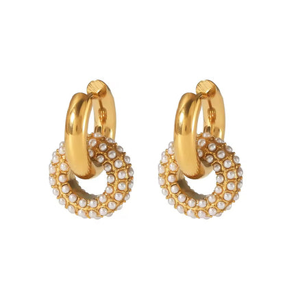 Infinity Glow Pearl Hoop Earrings