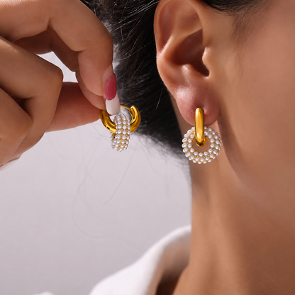 Infinity Glow Pearl Hoop Earrings