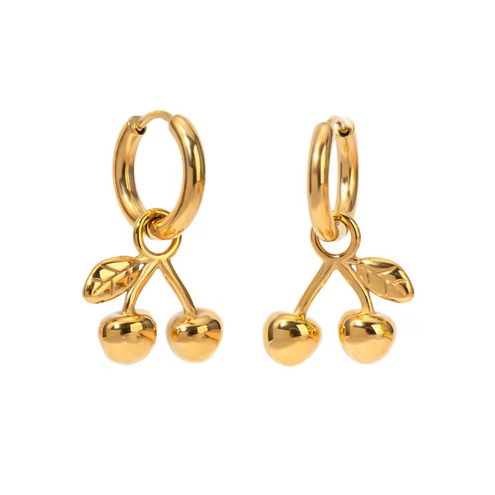 Golden Cherry Hoops