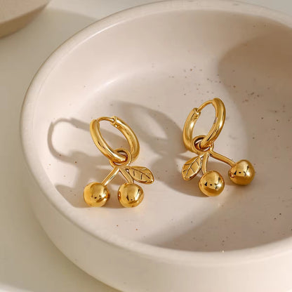 Golden Cherry Hoops