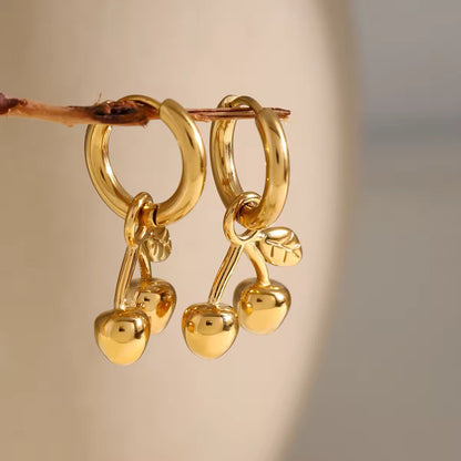 Golden Cherry Hoops