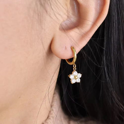 Daisy Bloom Huggie Earrings