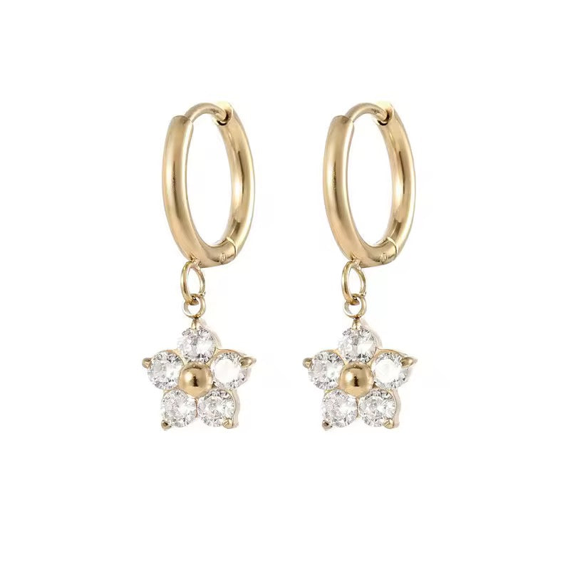 Daisy Bloom Huggie Earrings