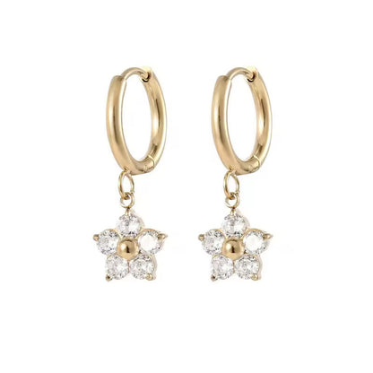 Daisy Bloom Huggie Earrings