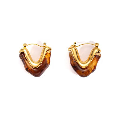 Amber Hoop Earrings