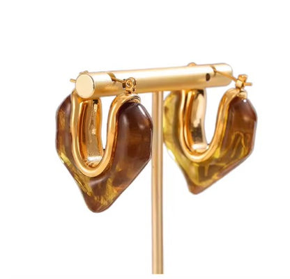 Amber Hoop Earrings