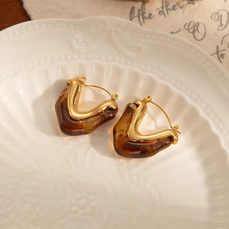 Amber Hoop Earrings