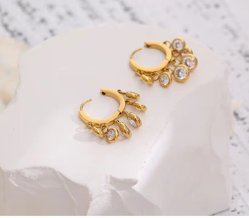 Celeste cascade Hoop Earrings