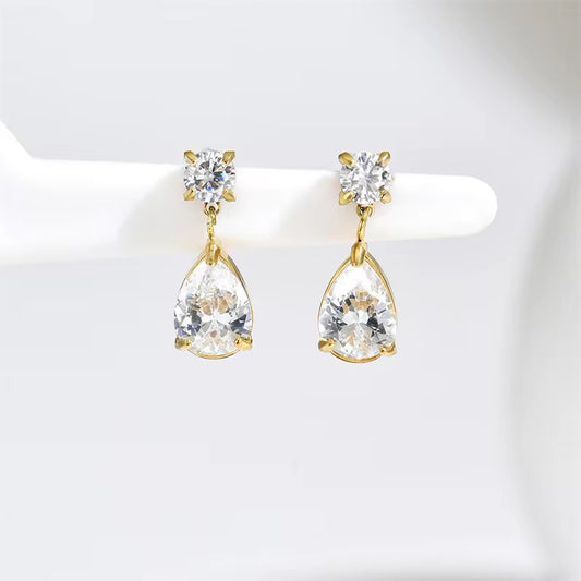 Solitaire Teardrop Earrings