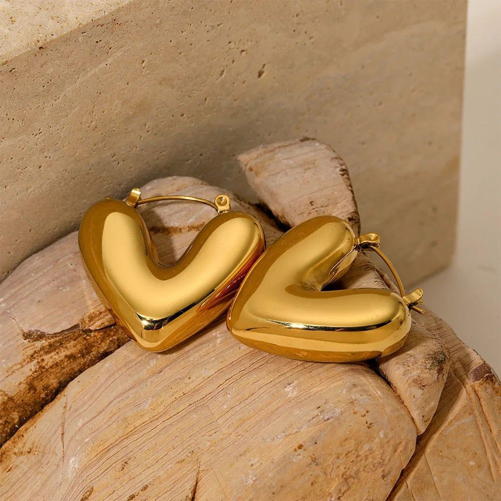 Heart Shaped Hoop Earrings