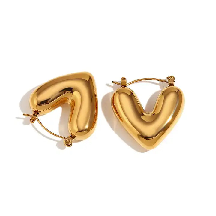 Heart Shaped Hoop Earrings