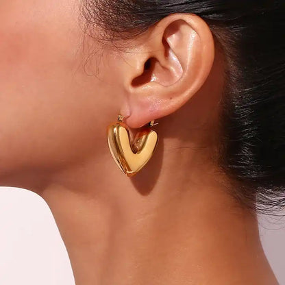 Heart Shaped Hoop Earrings