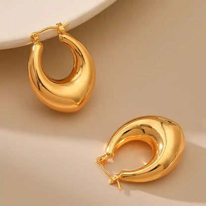 Hollow Water Drop Hoop Earrings