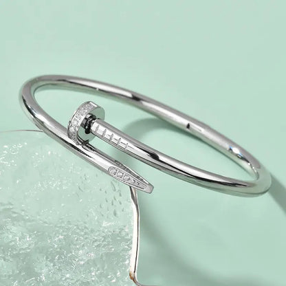 Nail crystal studded Bangle Bracelet