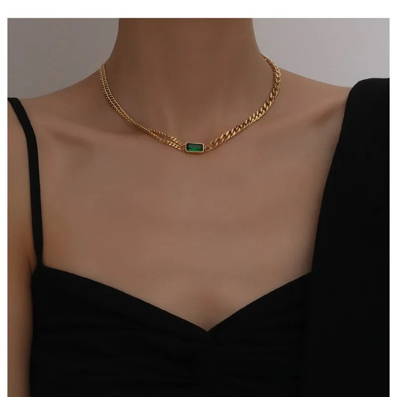 Emerald Dual Tone Neckchain