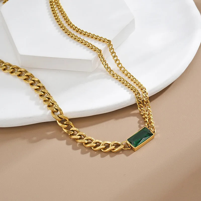 Emerald Dual Tone Neckchain