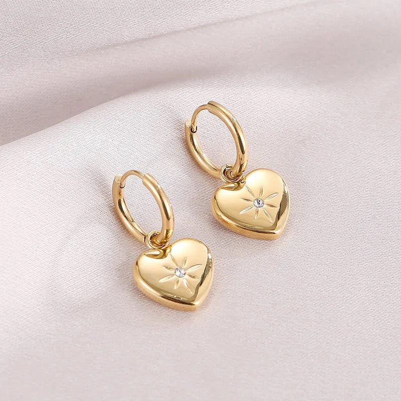 NorthStar Heart Hoop Earrings
