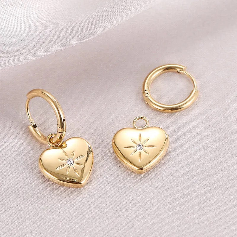 NorthStar Heart Hoop Earrings