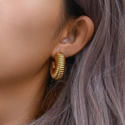 Snail Spiral Hoop Earrings